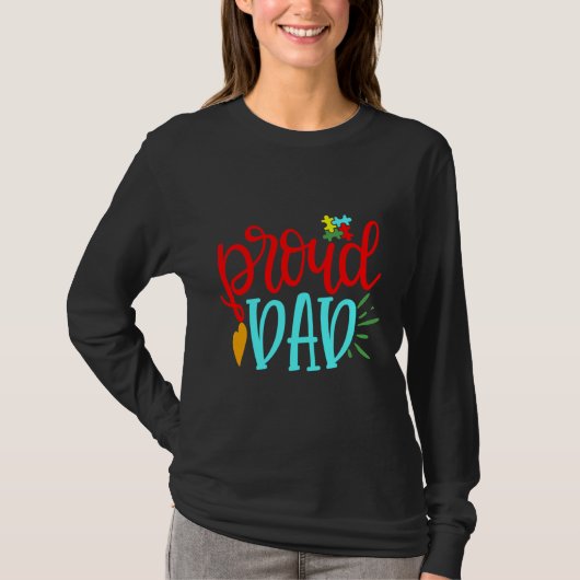 Autism Awareness Proud Dad T-shirt (Voorkant)