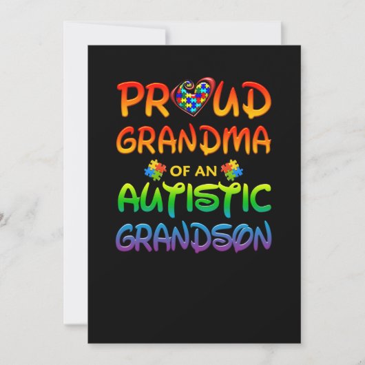 Autism Awareness Proud Grandma Save The Date (Voorkant)