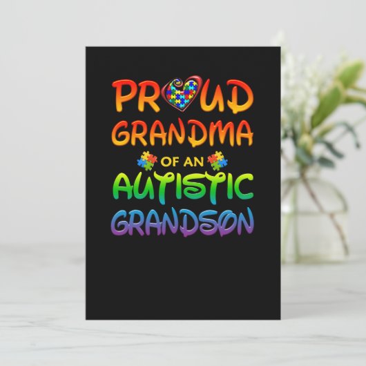 Autism Awareness Proud Grandma Save The Date (Staand voorkant)