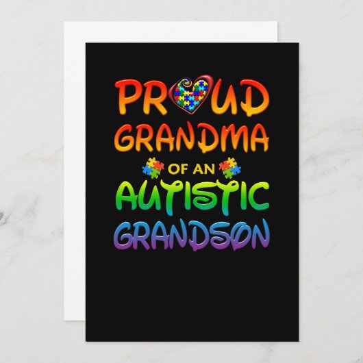 Autism Awareness Proud Grandma Save The Date (Voorkant / Achterkant)