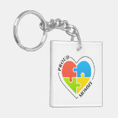 Autism Awareness Proud mammie Foto Sleutelhanger (Voorkant Links)