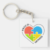 Autism Awareness Proud mammie Foto Sleutelhanger (Voorkant)