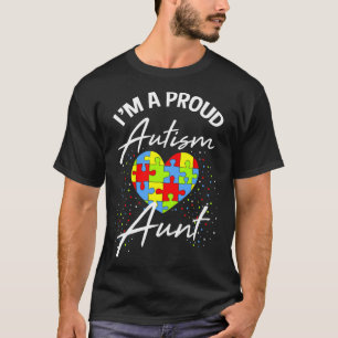 Autism Awareness Proud tante Puzzle Heart Cool Fam T-shirt