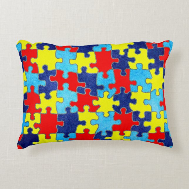 Autism Awareness-Puzzle by Shirley Taylor Accent Kussen (Voorkant)