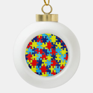 Autism Awareness-Puzzle by Shirley Taylor Keramische Bal Ornament