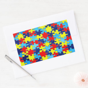 Autism Awareness-Puzzle by Shirley Taylor Rechthoekige Sticker
