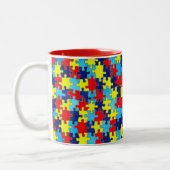 Autism Awareness-Puzzle by Shirley Taylor Tweekleurige Koffiemok (Links)