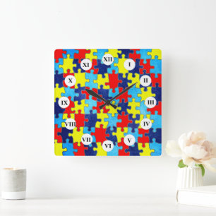 Autism Awareness-Puzzle by Shirley Taylor Vierkante Klok