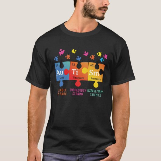 Autism Awareness Puzzle Chemical Elements T-shirt (Voorkant)