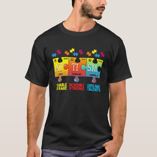 Autism Awareness Puzzle Chemical Elements T-shirt (Voorkant)