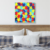 Autism Awareness-Puzzle door Shirley Taylor Canvas Afdruk (Insitu (Slaapkamer))