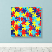 Autism Awareness-Puzzle door Shirley Taylor Canvas Afdruk (Insitu (Houten vloer))