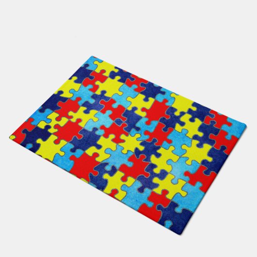 Autism Awareness-Puzzle door Shirley Taylor Deurmat (Schuin)