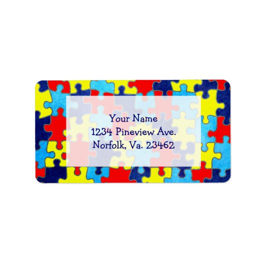 Autism Awareness-Puzzle door Shirley Taylor Etiket (Voorkant)