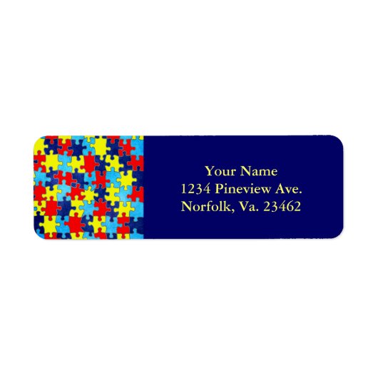Autism Awareness-Puzzle door Shirley Taylor Etiket (Voorkant)