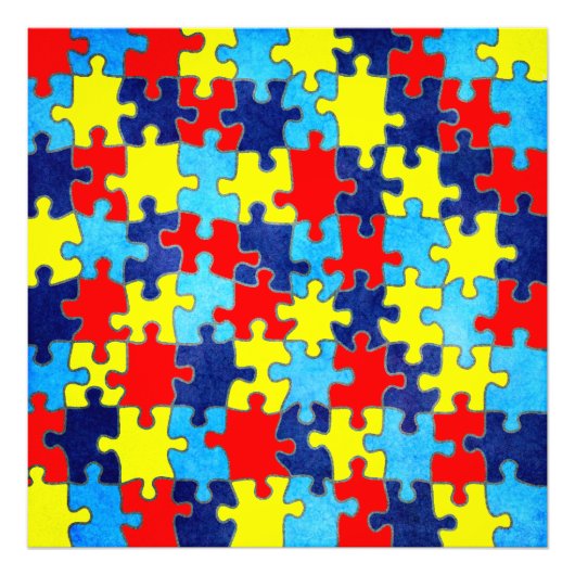 Autism Awareness-Puzzle door Shirley Taylor Foto Afdruk (Voorkant)