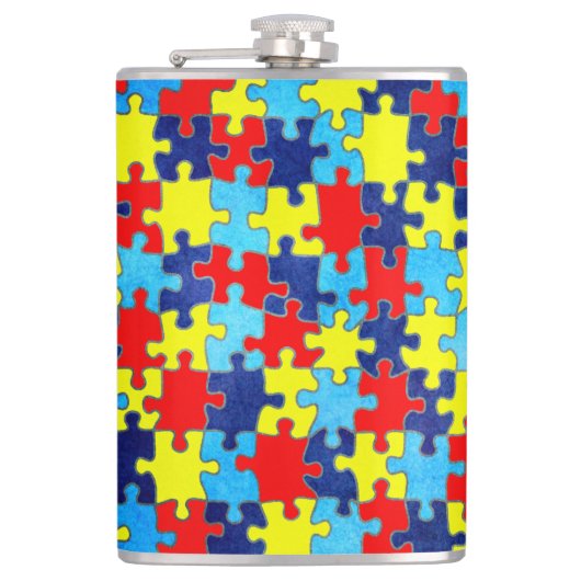 Autism Awareness-Puzzle door Shirley Taylor Heupfles (Voorkant)