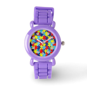 Autism Awareness-Puzzle door Shirley Taylor Horloge
