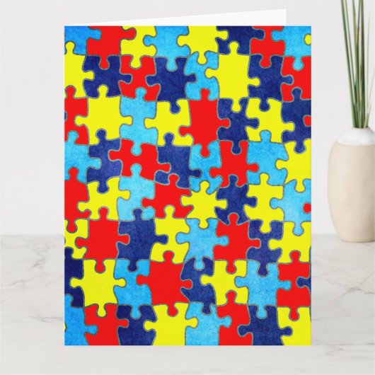 Autism Awareness-Puzzle door Shirley Taylor Kaart (Voorkant)