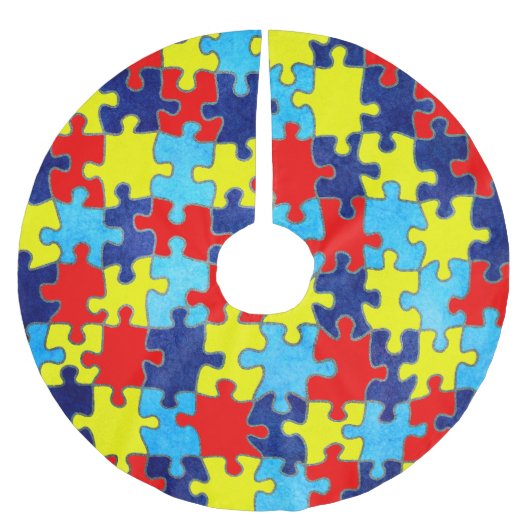 Autism Awareness-Puzzle door Shirley Taylor Kerstboom Rok (Voorkant)