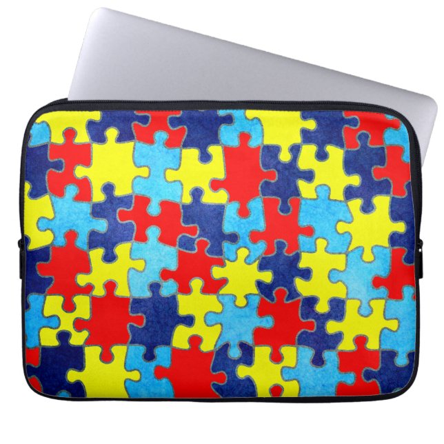 Autism Awareness-Puzzle door Shirley Taylor Laptop Sleeve (Voorkant)