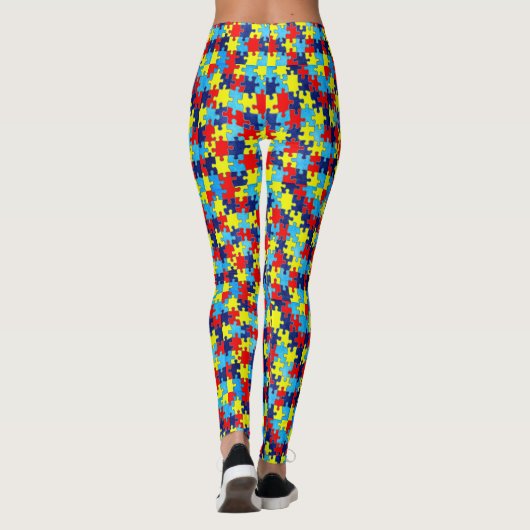 Autism Awareness-Puzzle door Shirley Taylor Leggings (Achterkant)