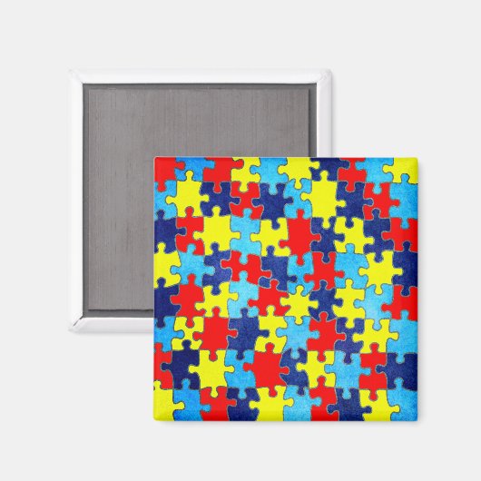 Autism Awareness-Puzzle door Shirley Taylor Magneet (Voorkant / Achterkant)