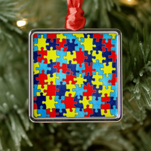 Autism Awareness-Puzzle door Shirley Taylor Metalen Ornament (Boom)