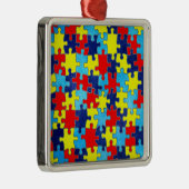 Autism Awareness-Puzzle door Shirley Taylor Metalen Ornament (Rechts)