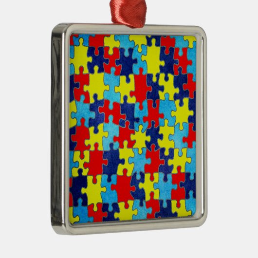 Autism Awareness-Puzzle door Shirley Taylor Metalen Ornament (Rechts)