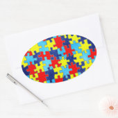 Autism Awareness-Puzzle door Shirley Taylor Ovale Sticker (Envelop)