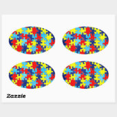 Autism Awareness-Puzzle door Shirley Taylor Ovale Sticker (Vel)