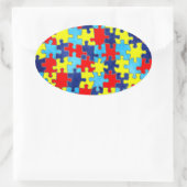 Autism Awareness-Puzzle door Shirley Taylor Ovale Sticker (Tas)