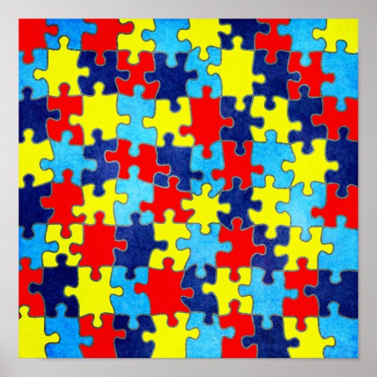 Autism Awareness-Puzzle door Shirley Taylor Poster (Voorkant)