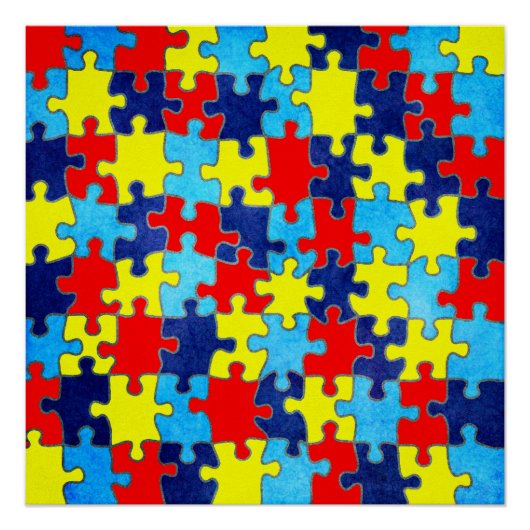 Autism Awareness-Puzzle door Shirley Taylor Poster (Voorkant)