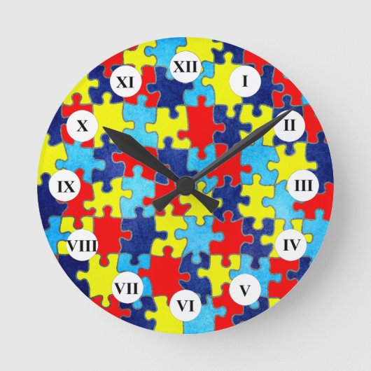 Autism Awareness-Puzzle door Shirley Taylor Ronde Klok (Voorkant)
