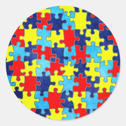 Autism Awareness-Puzzle door Shirley Taylor Ronde Sticker (Voorkant)
