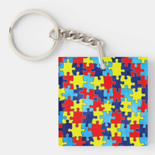 Autism Awareness-Puzzle door Shirley Taylor Sleutelhanger (Voorkant)