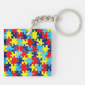 Autism Awareness-Puzzle door Shirley Taylor Sleutelhanger (Achterkant)