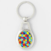 Autism Awareness-Puzzle door Shirley Taylor Sleutelhanger (Voorkant)
