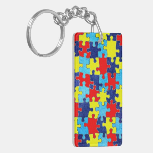 Autism Awareness-Puzzle door Shirley Taylor Sleutelhanger (Voorkant Links)