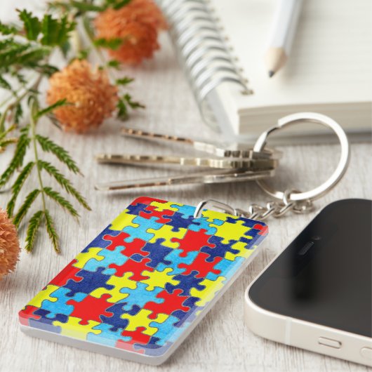Autism Awareness-Puzzle door Shirley Taylor Sleutelhanger (Voorkant Rechts)