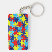 Autism Awareness-Puzzle door Shirley Taylor Sleutelhanger (achterkant)