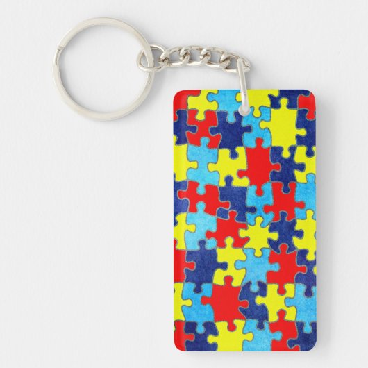 Autism Awareness-Puzzle door Shirley Taylor Sleutelhanger (Voorkant)