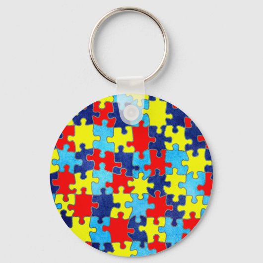 Autism Awareness-Puzzle door Shirley Taylor Sleutelhanger (Voorkant)