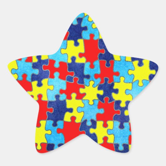 Autism Awareness-Puzzle door Shirley Taylor Ster Sticker (Voorkant)