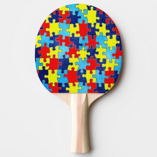 Autism Awareness-Puzzle door Shirley Taylor Tafeltennisbatje (Voorkant)