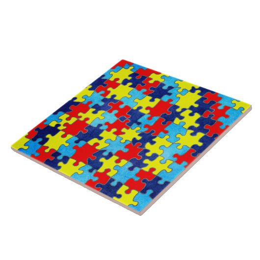 Autism Awareness-Puzzle door Shirley Taylor Tegeltje (Zijkant)
