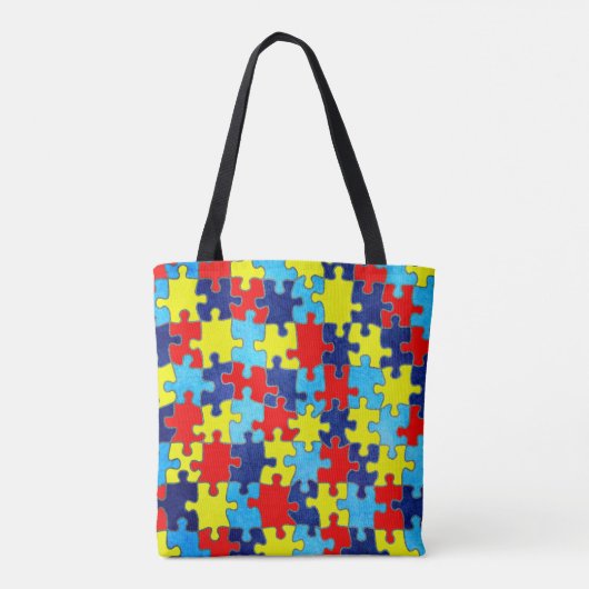 Autism Awareness-Puzzle door Shirley Taylor Tote Bag (Achterkant)