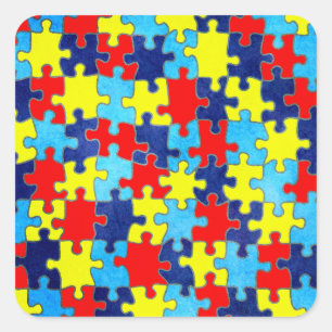 Autism Awareness-Puzzle door Shirley Taylor Vierkante Sticker